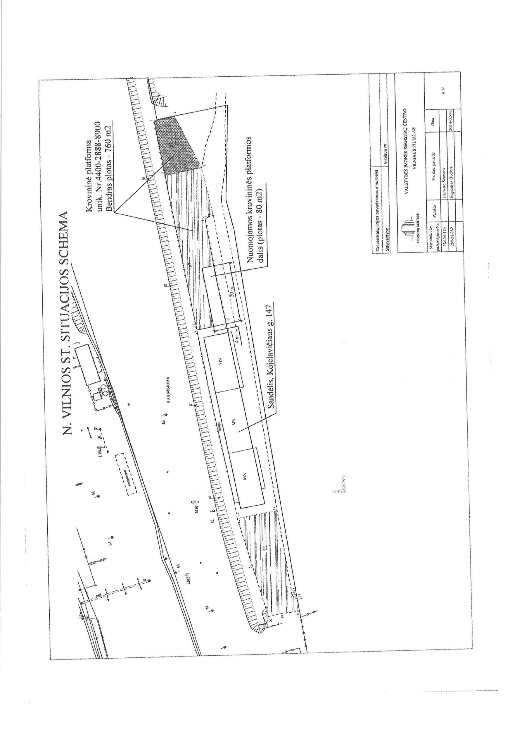 80 kv. m. krovininės platformos (dalis krovininės platformos) (unik. Nr. 4400-2888-8900), t. y. esančios A. Kojelavičiaus g. 135A, Vilniuje.,nuomos aukcionas Nr.VGIN-347